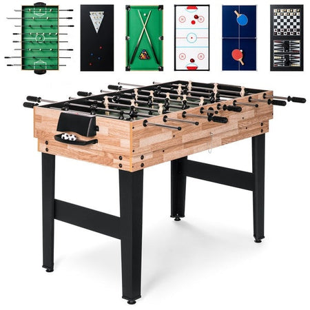 10-in-1 Combo Game Room Table Set Pool, Foosball, Ping Pong, Chess