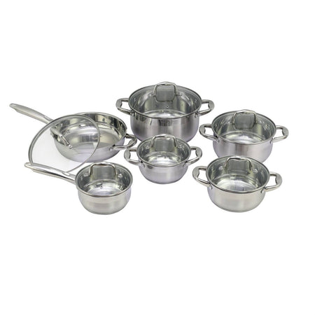12 Piece Durable Stainless Steel Cookware Set
