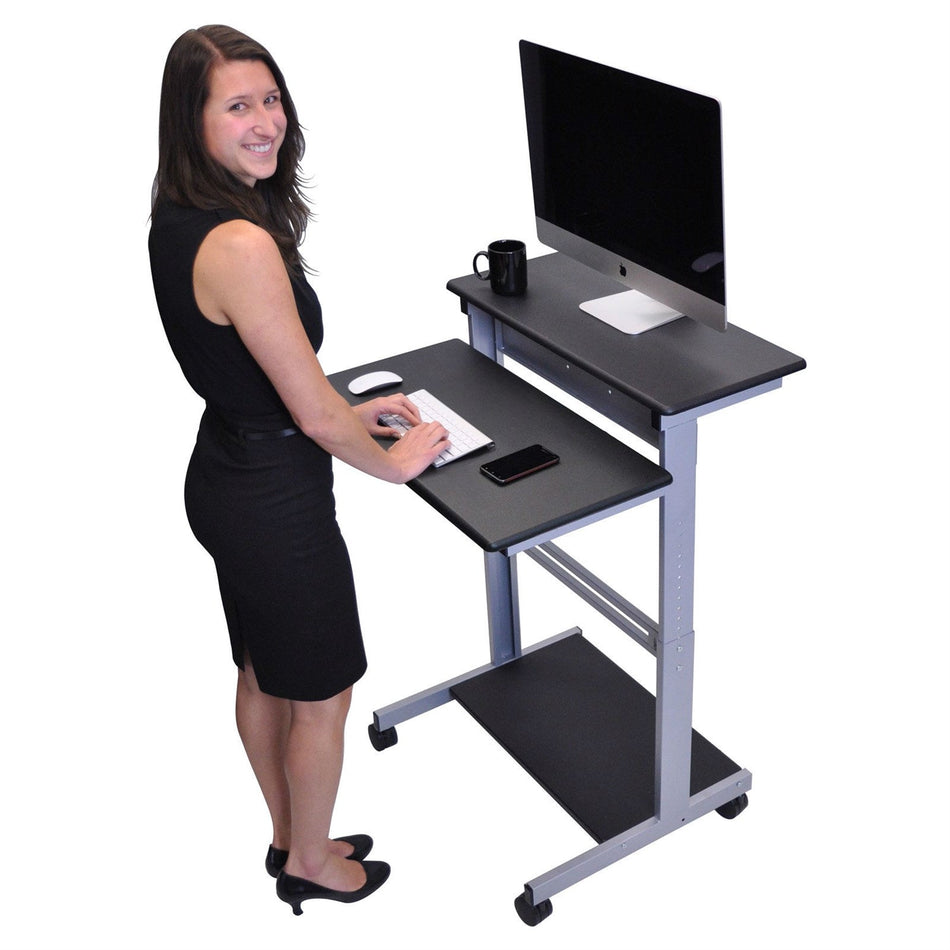 Mobile 31.5-inch Stand Up Computer Desk in Black