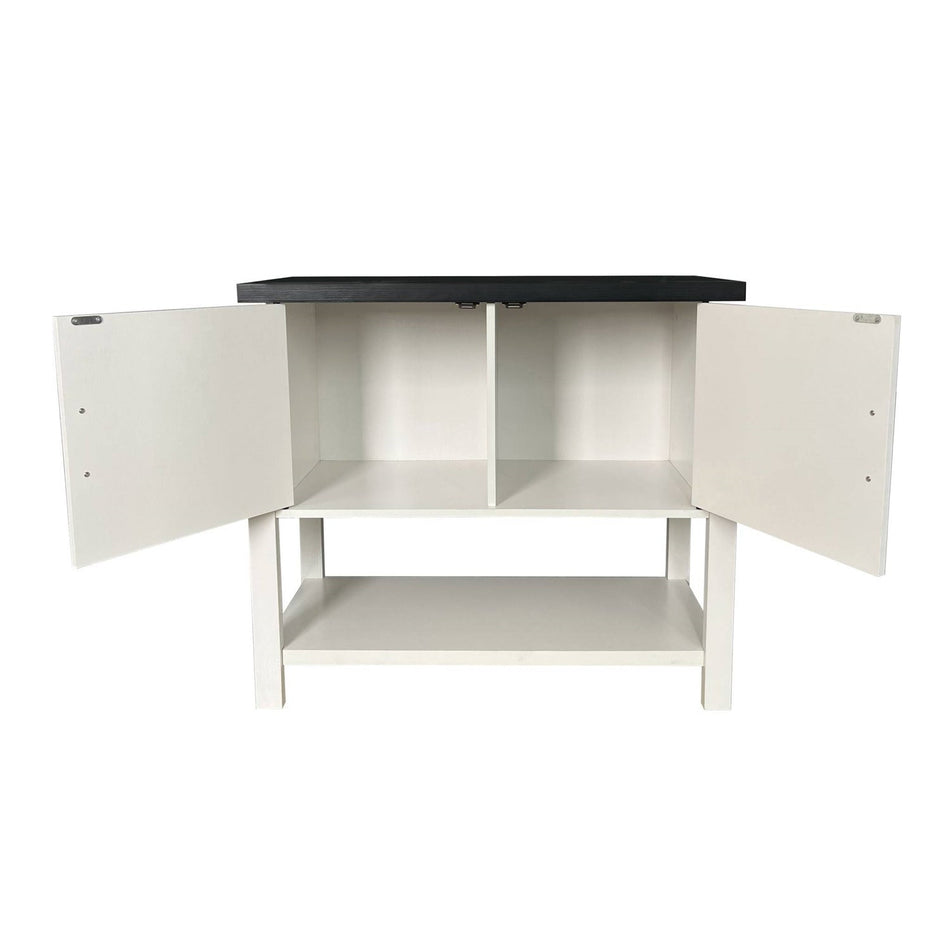 Modern 2 Drawer Wooden Storage Console Table White/Black