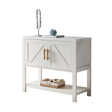 Modern 2 Drawer Wooden Storage Console Table White