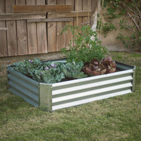 Industrial Farmhouse Steel Raised Garden Bed Metal Planter with Lining