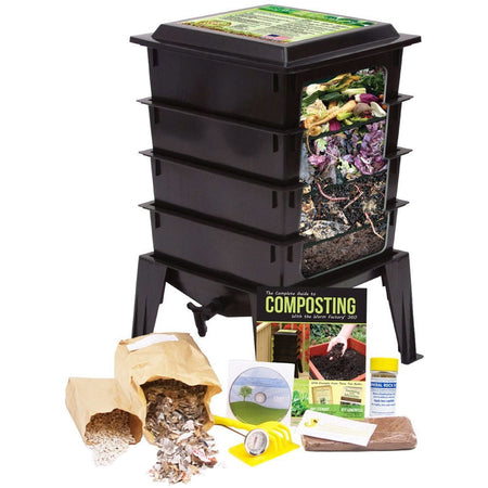 Black Worm Composter with Compost Tea Spigot - Indoor or Outdoor