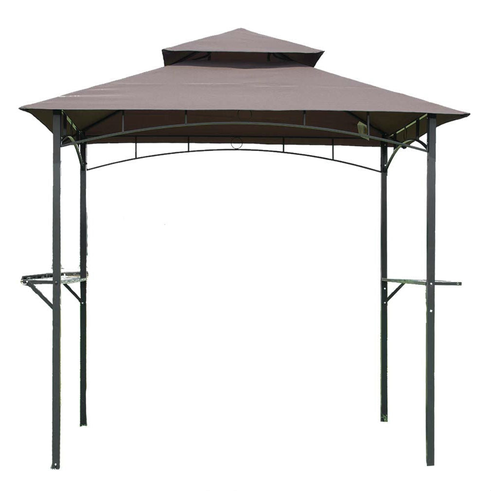 8-Ft x 5-Ft Steel Frame Outdoor Grill Gazebo with Vent Top Canopy