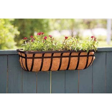 30-inch Window/Deck Planter with Coco Liner in Black
