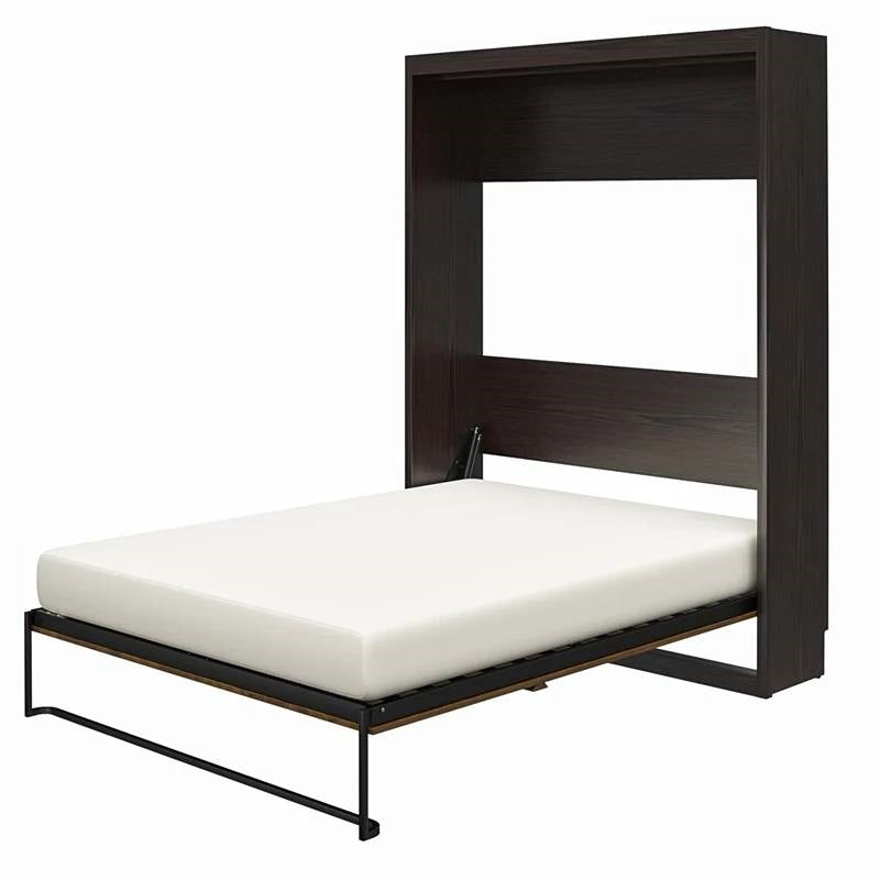 Queen size Wall Mounted Murphy Bed in Espresso Wood Finish