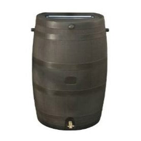 50-Gallon Brown Rain Water Collection Barrel with Brass Spigot