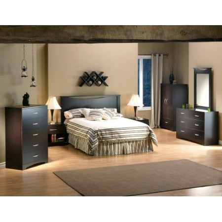 Modern 5 Drawer Bedroom Chest in Chocolate Finish