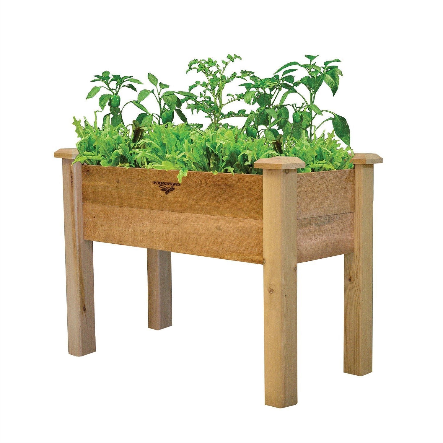 Raised Garden Bed Planter Box in Solid Cedar Wood in Natural Finish - 34-inch