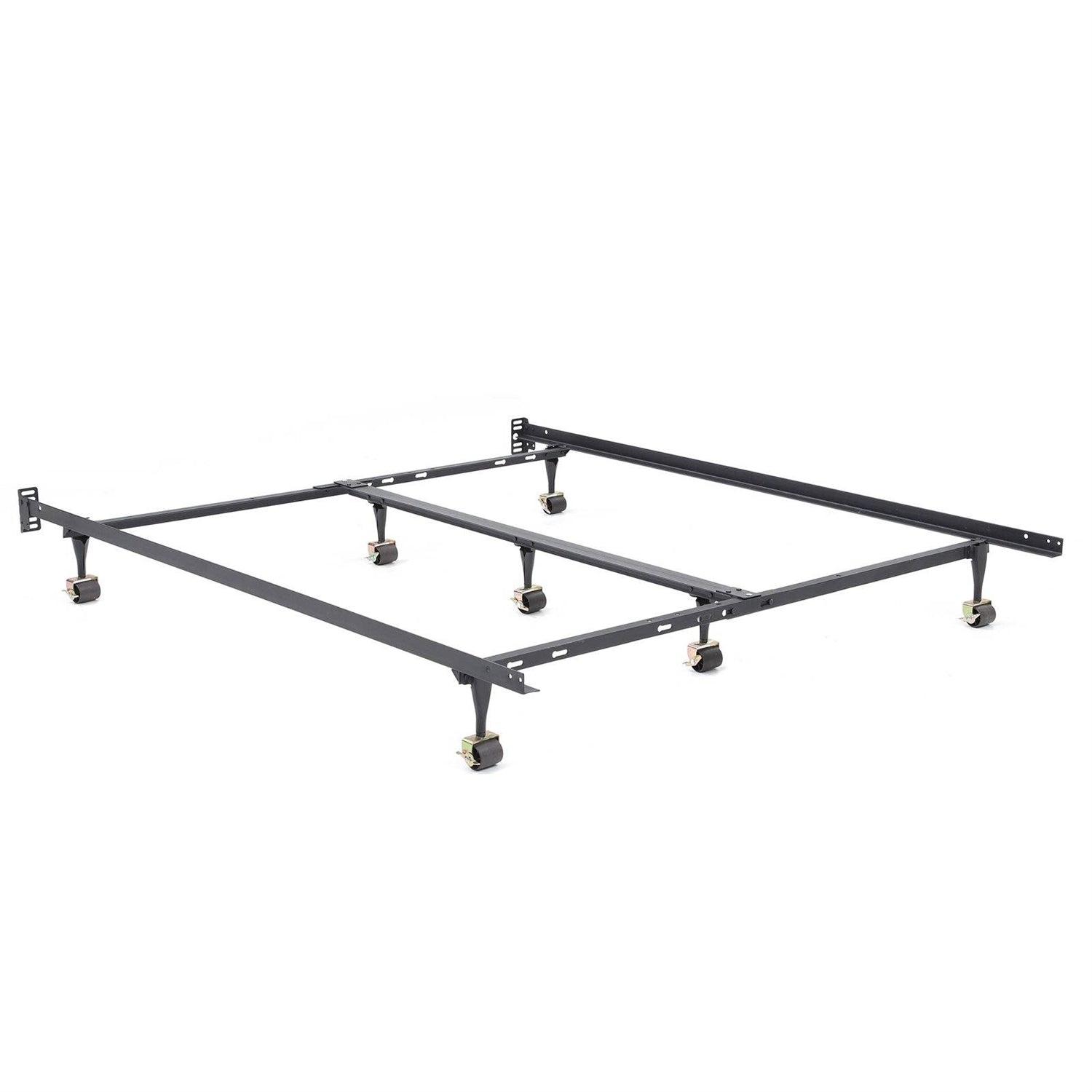 Twin Full Queen King Universal Bed Frame with Headboard Brackets and 7 Casters