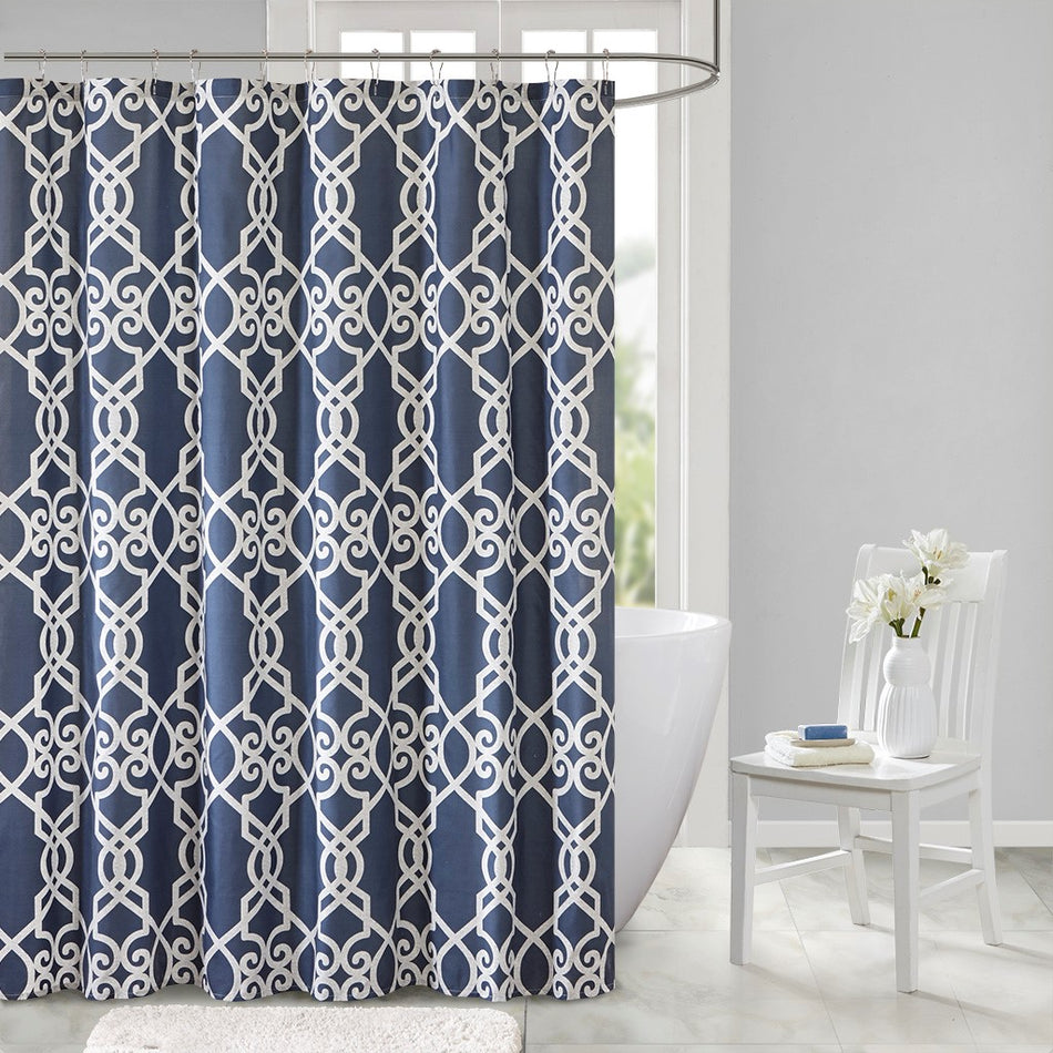 510 Design Neptune Printed Shower Curtain - Dark Navy - 72x72"