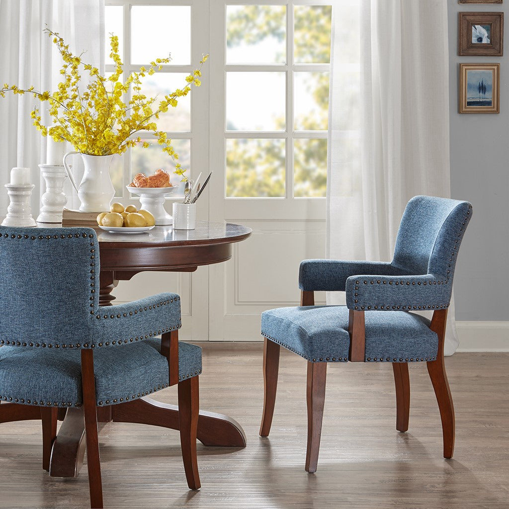 Madison Park Dawson Arm Dining Chair - Blue 