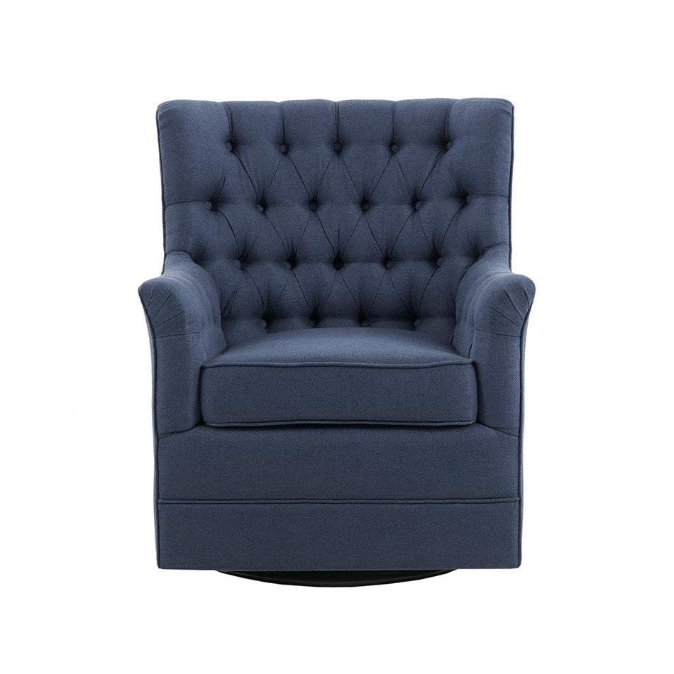 Mathis Swivel Glider Chair - Blue