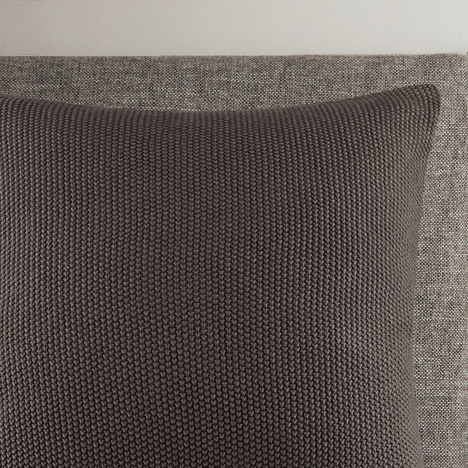 Bree Knit Oblong Pillow Cover - Charcoal - 12x20"