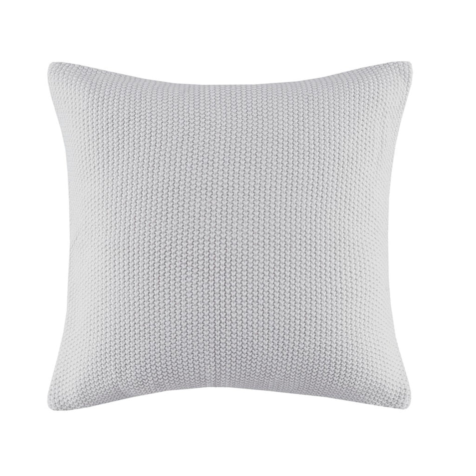 INK+IVY Bree Knit Euro Pillow Cover - Grey - 26x26"