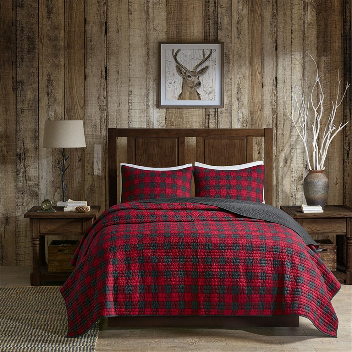 Woolrich Woolrich Check Oversized Quilt Mini Set - Red - Full Size / Queen Size