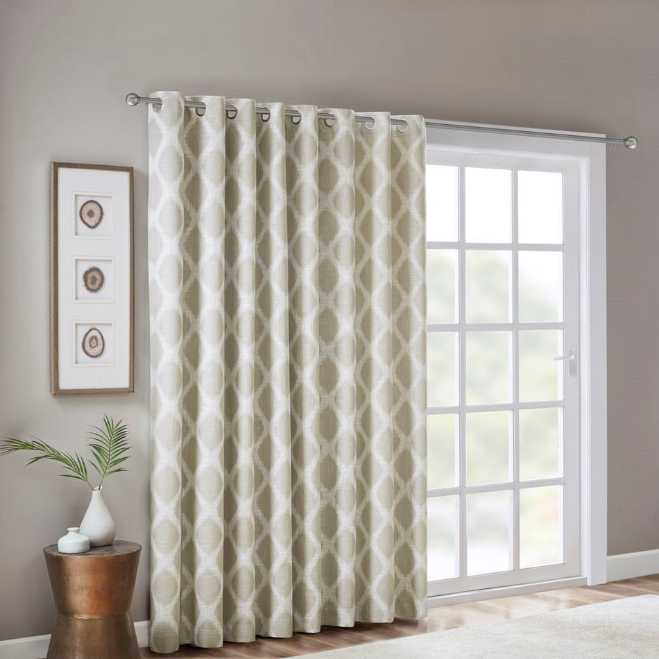 Blakesly Printed Ikat Blackout Patio Curtain - Taupe - 100x84"