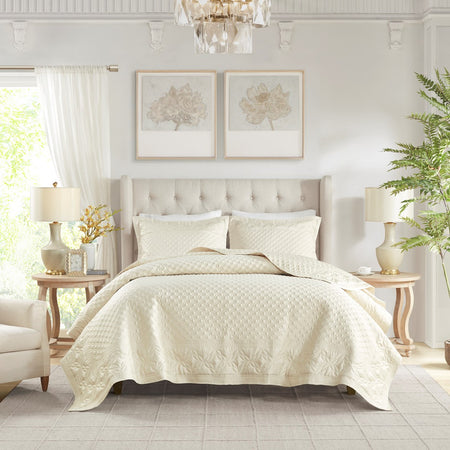 Croscill Classics Versailles 3 Piece Champagne Quilt Set - Champagne  - Queen Size Shop Online & Save - ExpressHomeDirect.com