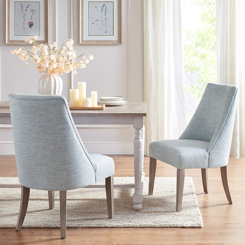 Martha Stewart Winfield Upholstered Dining chair Set of 2 - Light Blue 