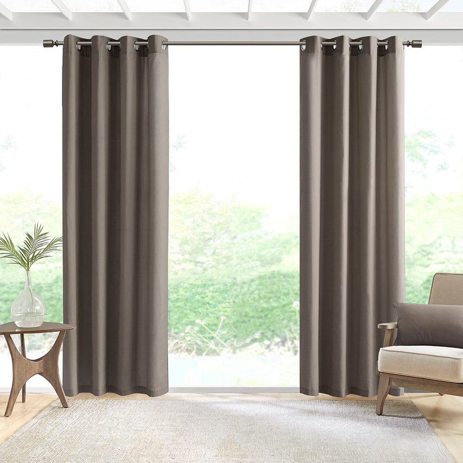 Madison Park Pacifica Solid 3M Scotchgard Outdoor Panel - Taupe - 54x95"