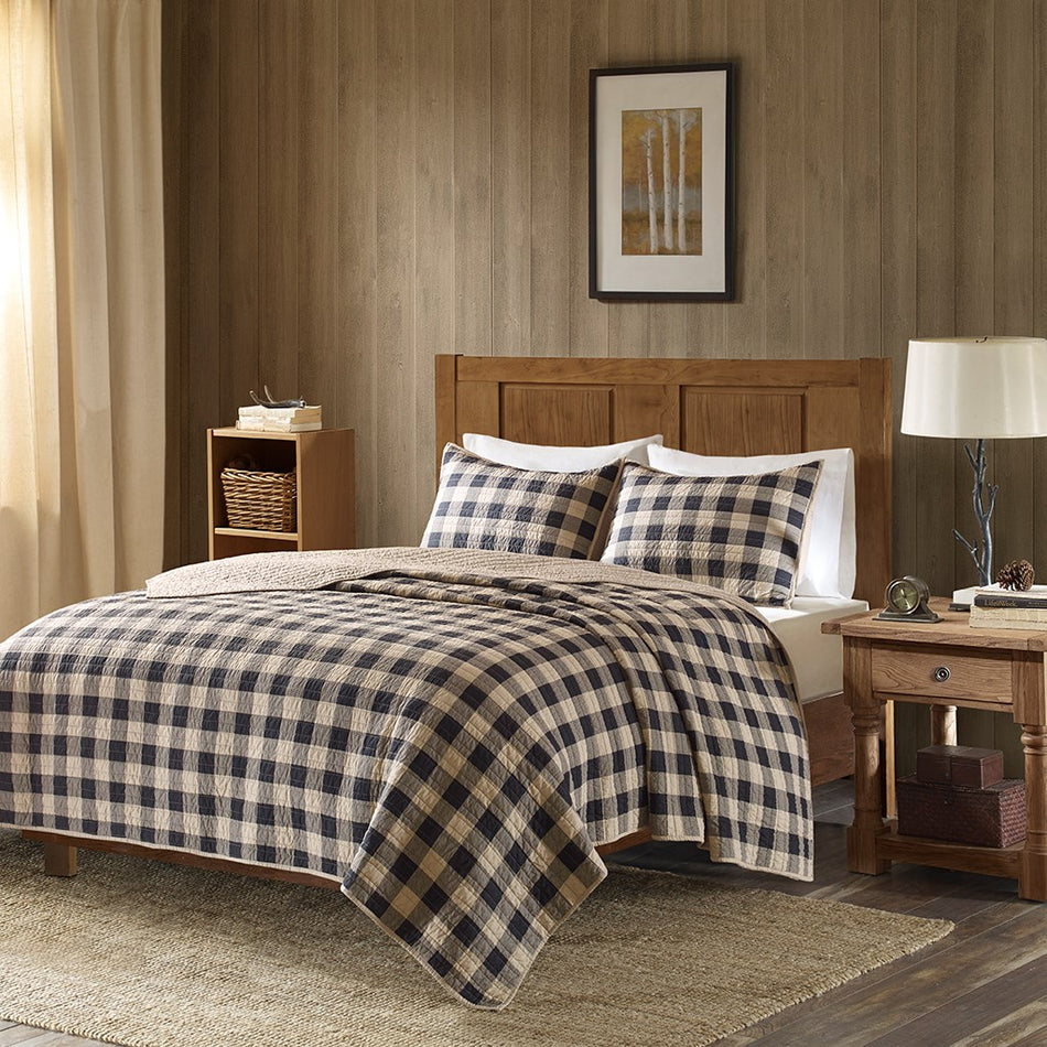 Woolrich Buffalo Check Oversized Quilt Mini Set - Tan - King Size / Cal King Size