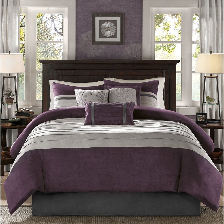 Palmer 7 Piece Comforter Set - Purple - King Size