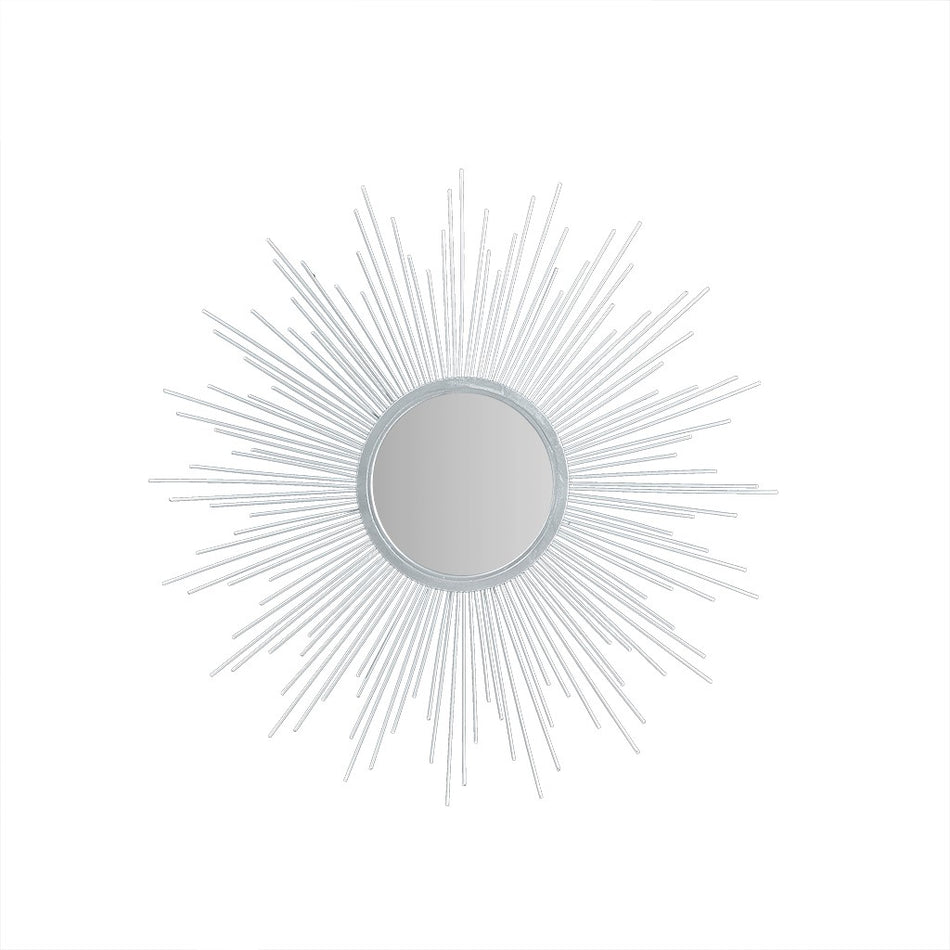 Fiore Round Sunburst Wall Decor Mirror - Silver - Small