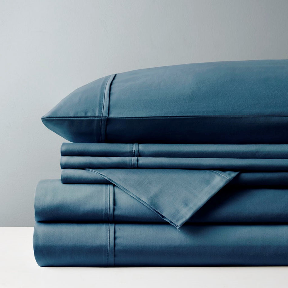 800 Thread Count Cotton Blend Sateen Sheet Set - Teal - King Size