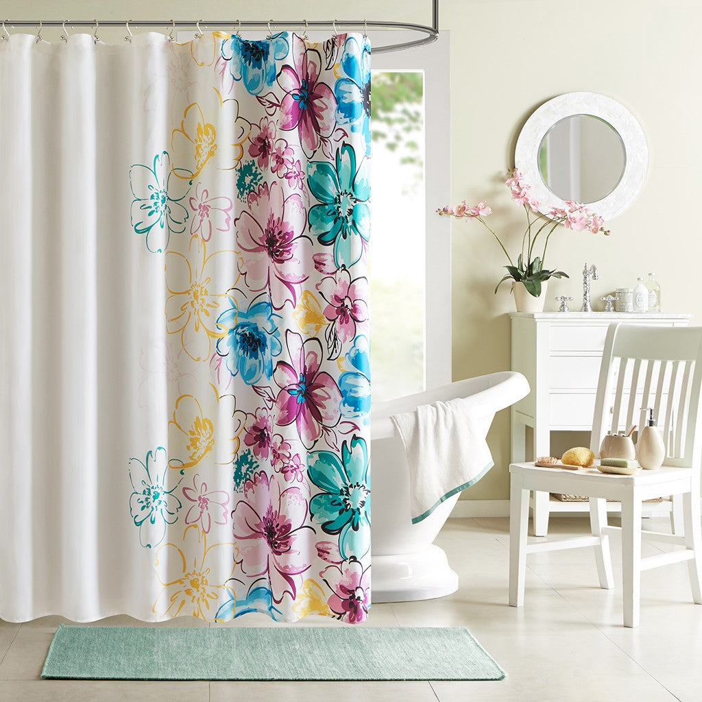 Intelligent Design Olivia Shower Curtain - Blue - 72x72"