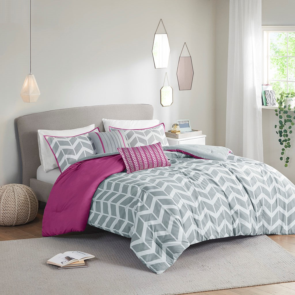 Intelligent Design Nadia Comforter Set - Purple - Full Size / Queen Size