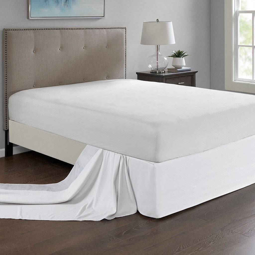 Madison Park Simple Fit Wrap Around Adjustable Bedskirt - White - One Size