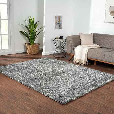 Madison Park Sophie Talas Trellis Area Rug in Grey and Cream - Grey / Cream - 3x5' Scatter