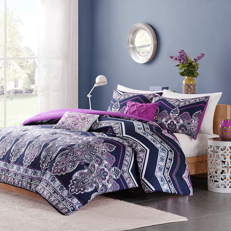 Intelligent Design Adley Comforter Set - Purple - Twin Size / Twin XL Size