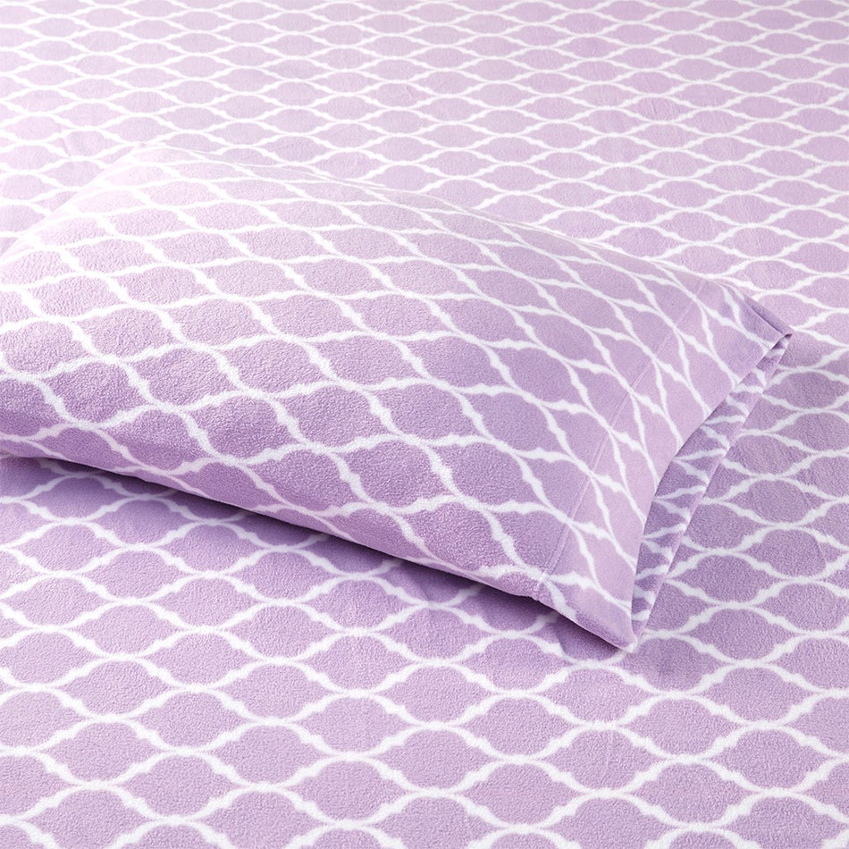 Micro Fleece Sheet Set - Purple Ogee - King Size