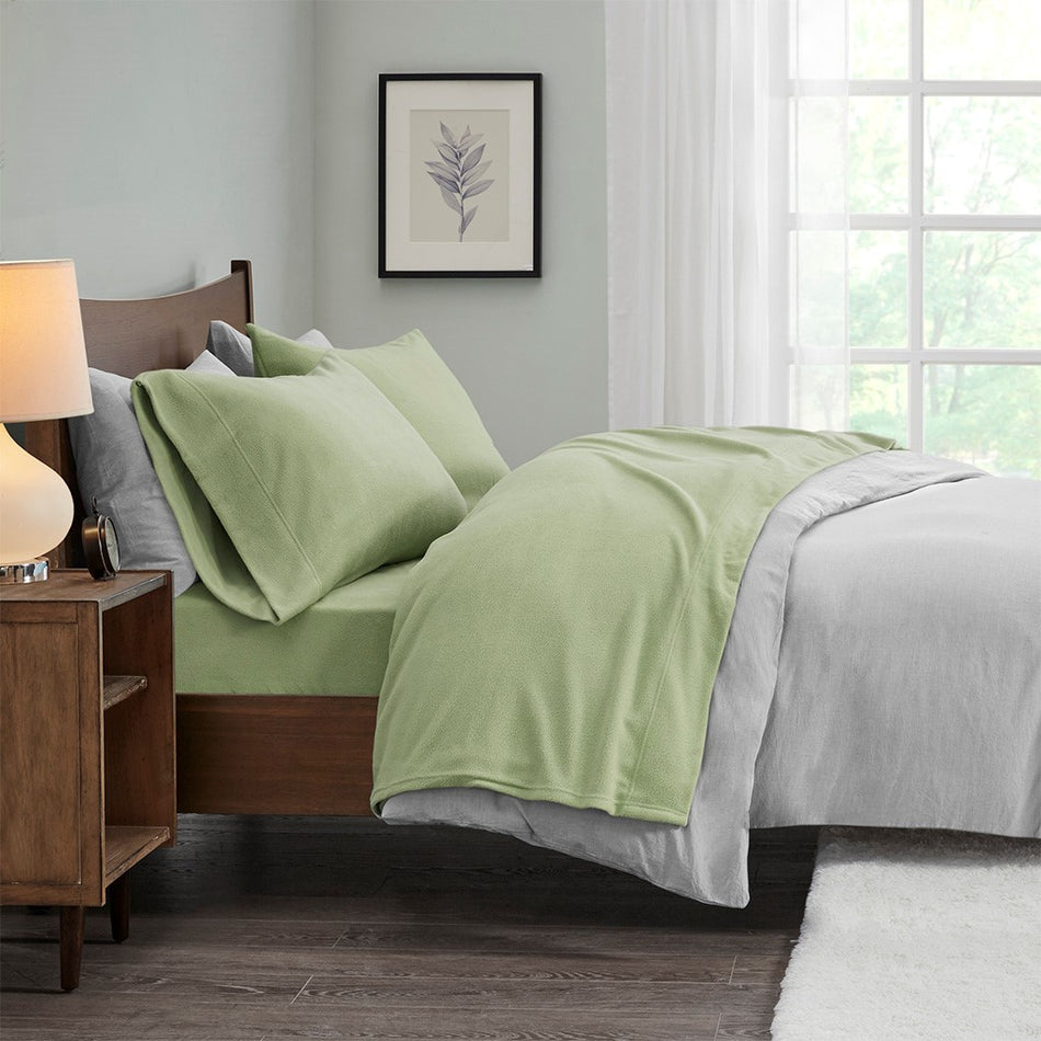 True North by Sleep Philosophy Micro Fleece Sheet Set - Green - Full Size