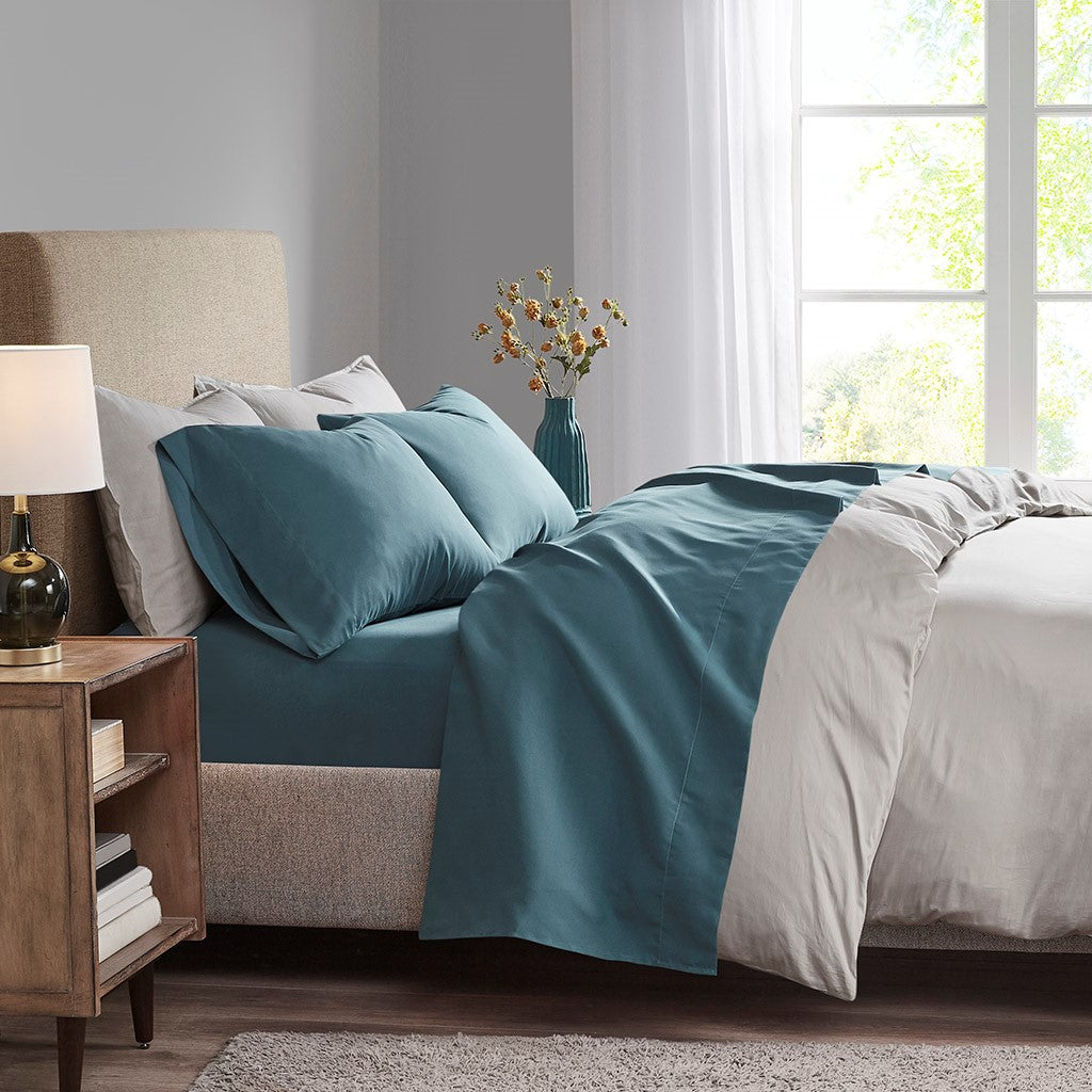 Madison Park 3M Microcell All Season Lightweight Sheet Set - Teal - Queen Size