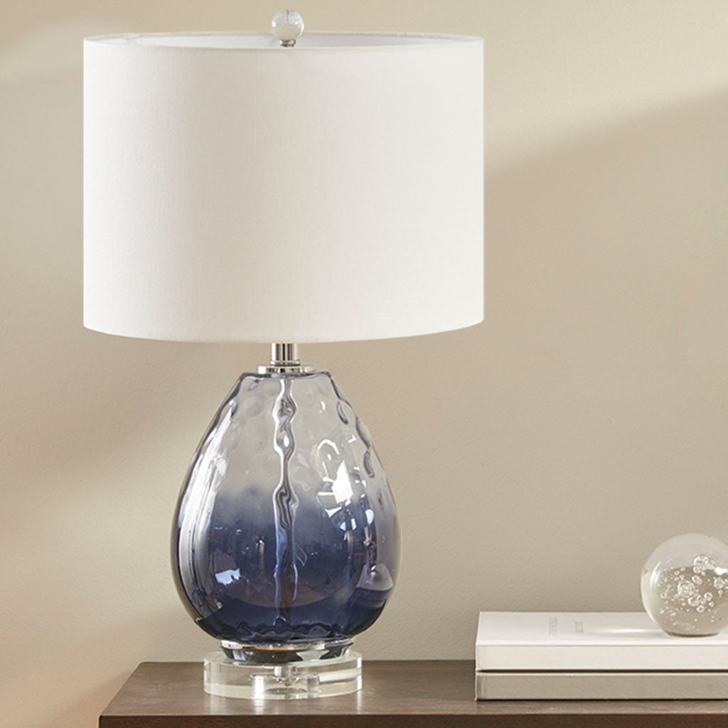 Urban Habitat Borel Ombre Glass Table Lamp - Dark Blue 