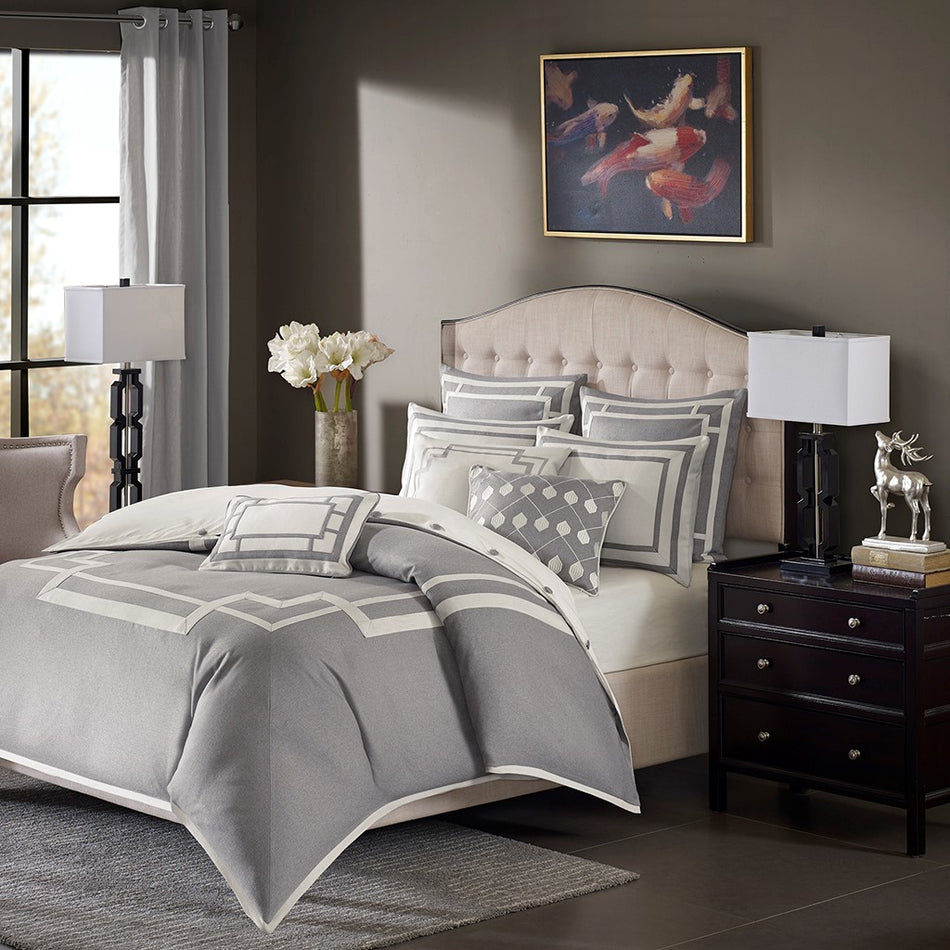 Madison Park Signature Savoy Comforter Set - Grey - King Size