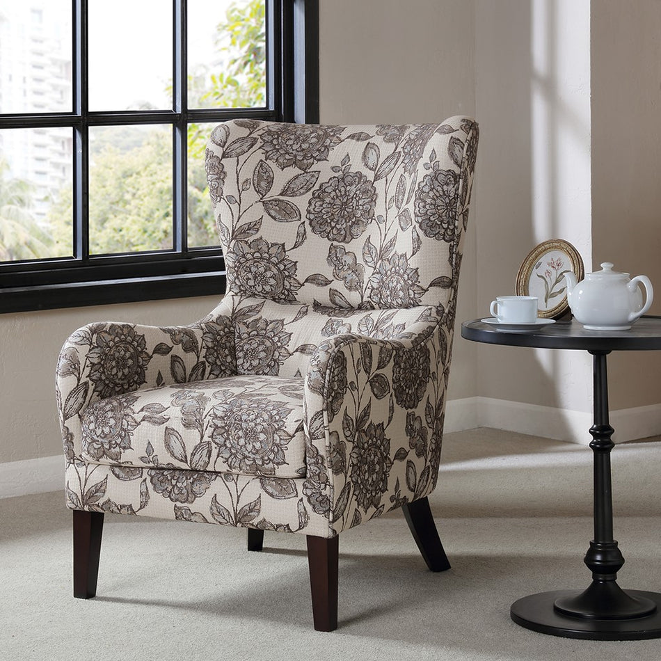 Madison Park Arianna Swoop Wing Chair - Multicolor 