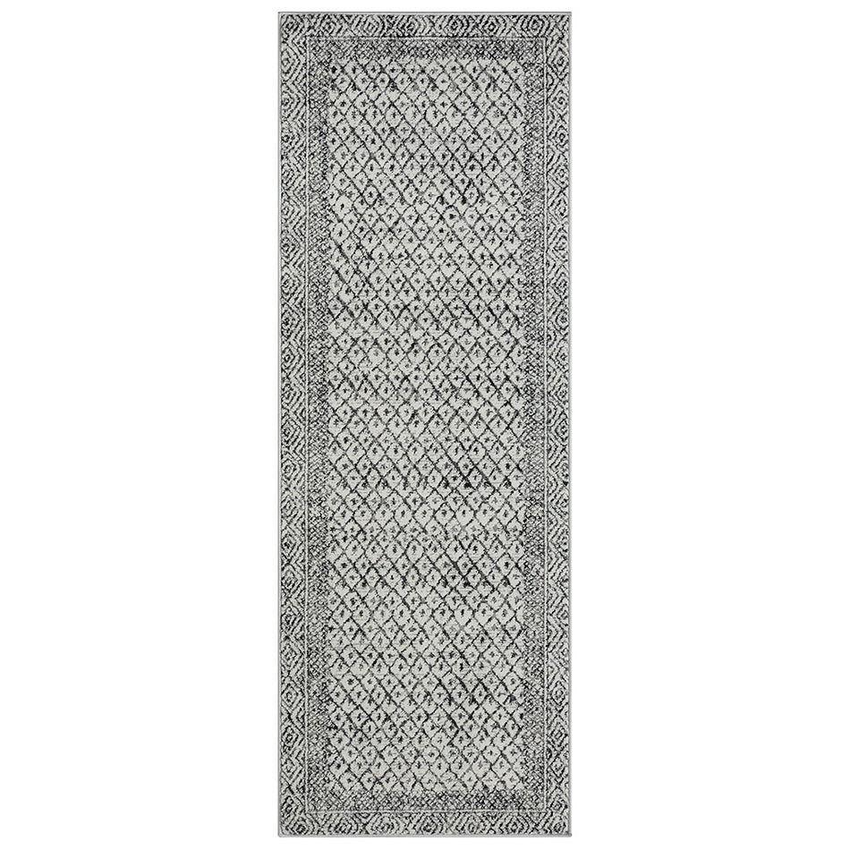 Kenzie Moroccan Bordered Global Woven Area Rug - Grey / Cream - 8x10'