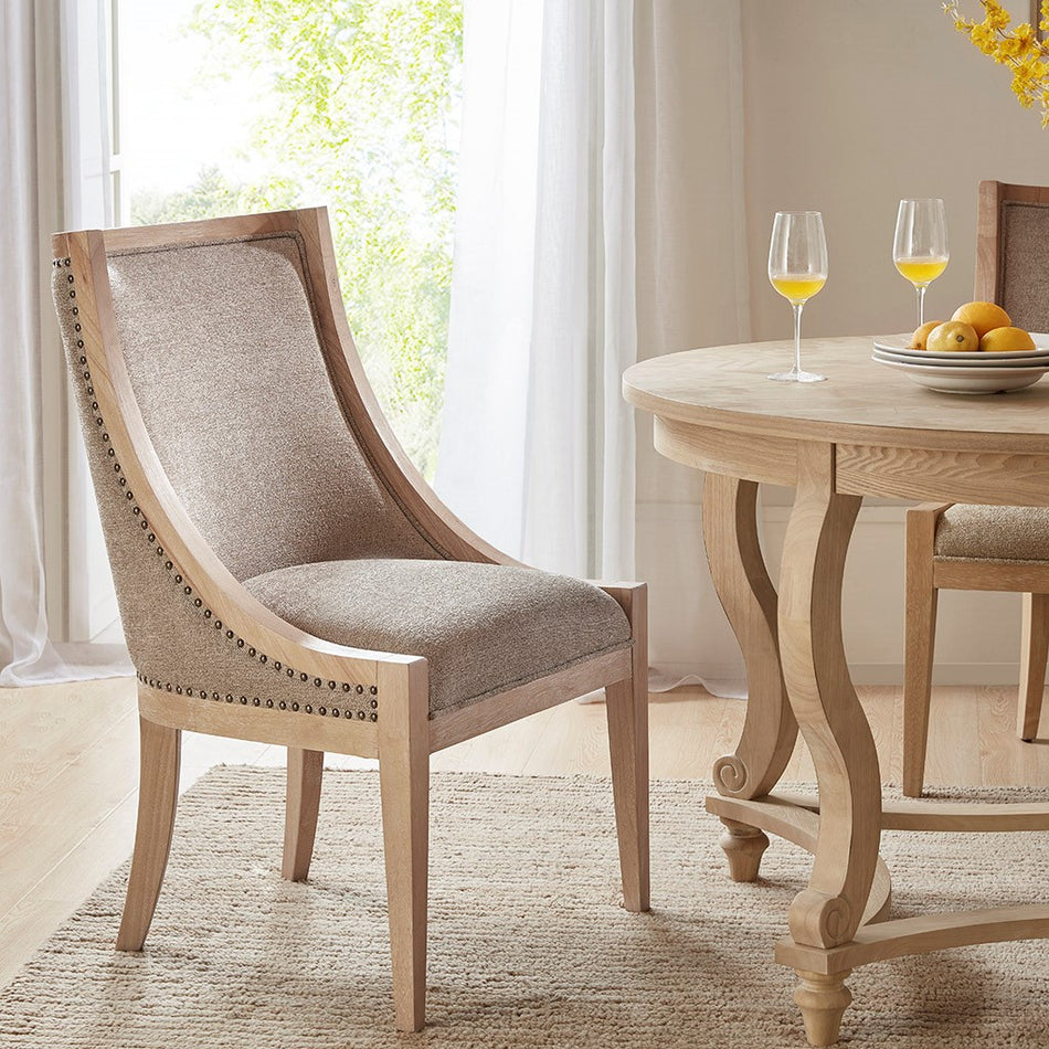 Martha Stewart Elmcrest Upholstered Dining Chair with Nailhead Trim - Linen 