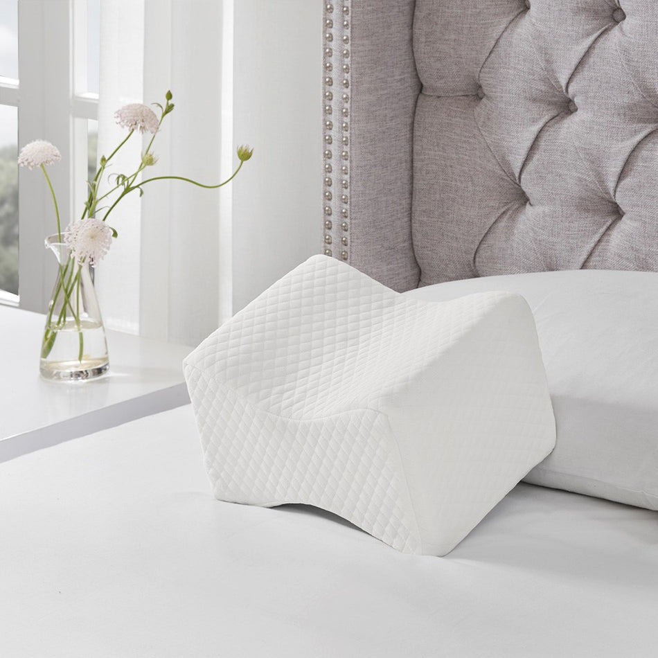 Sleep Philosophy Memory Foam Knee Pillow - White - Standard Size
