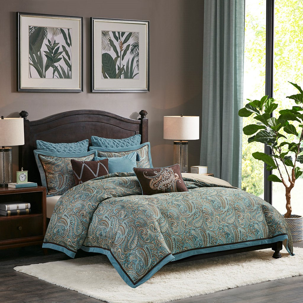 Hampton Hill Lauren Comforter Set - Blue - Queen Size