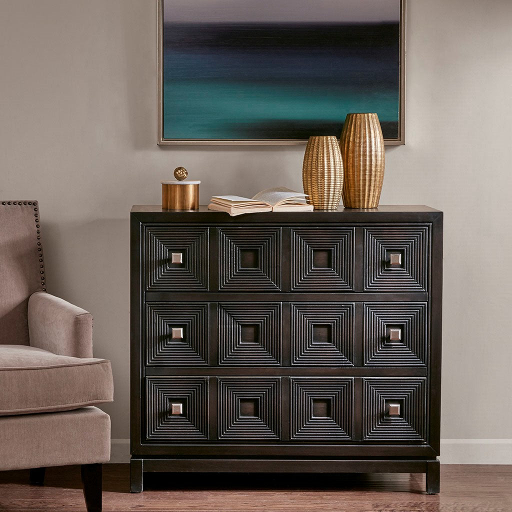 Madison Park Cecilia Accent Chest with 3 Drawers - Brown 