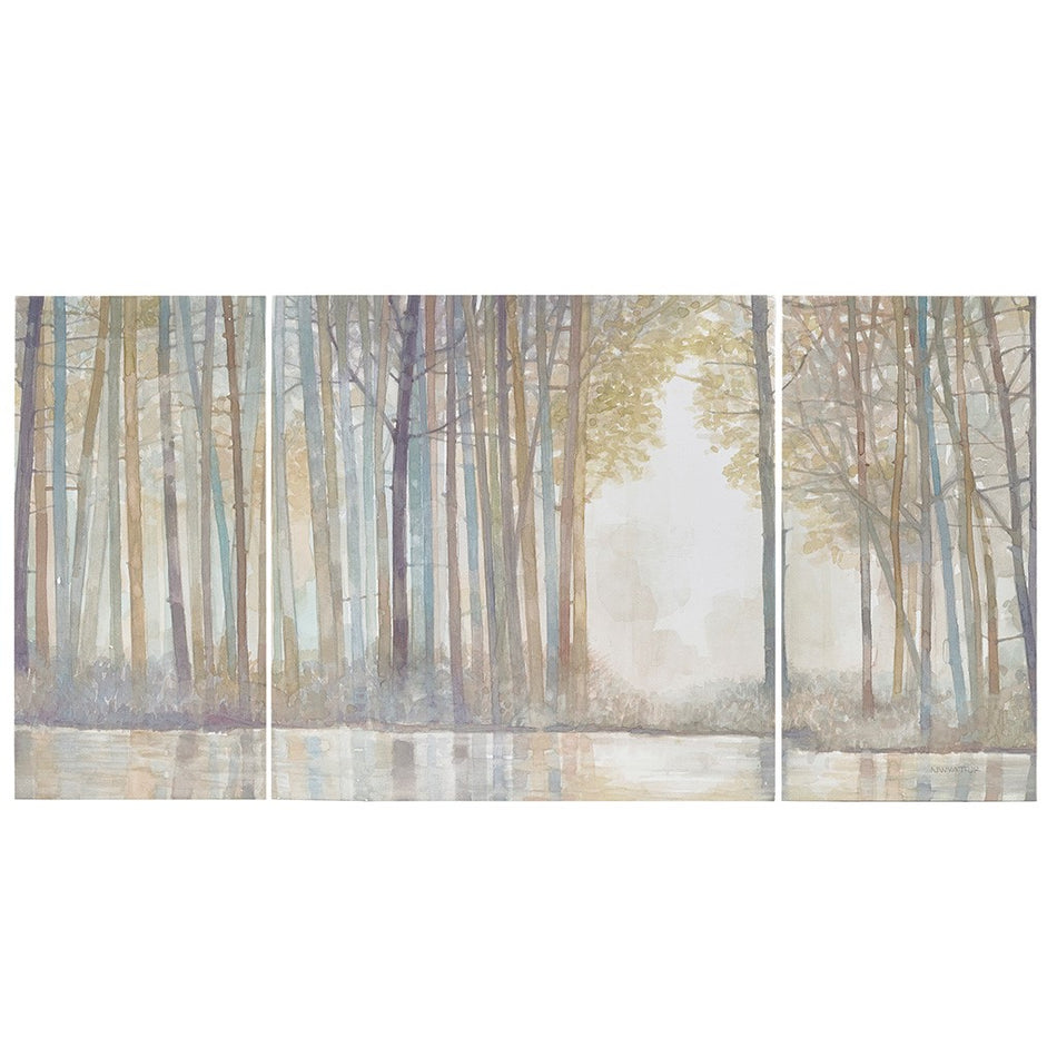 Forest Reflections Gel Coated Canvas Set of 3 - Multicolor