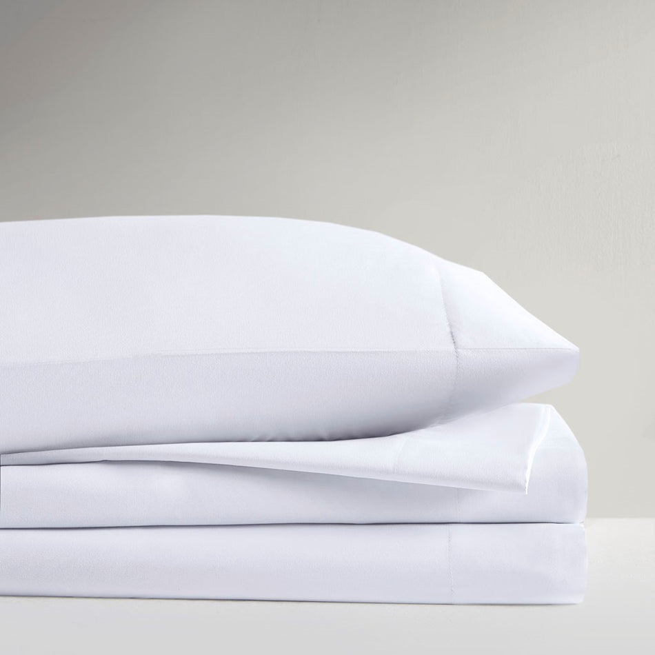 Charcoal Infused Solid Microfiber sheet set - White - Full Size