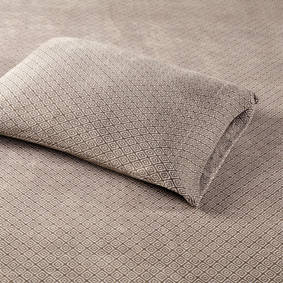 Micro Fleece Sheet Set - Brown Diamond - King Size