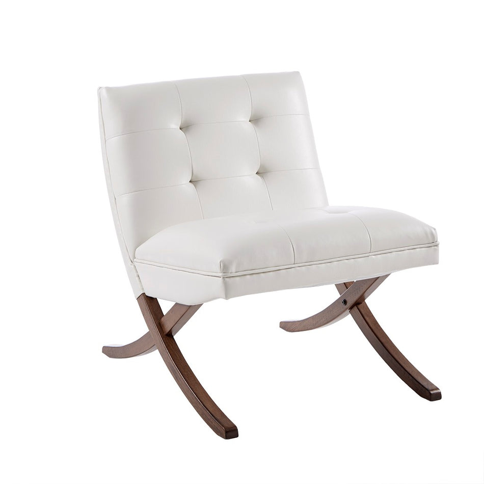 Wynn Tufted Back Armless Accent Chair - White