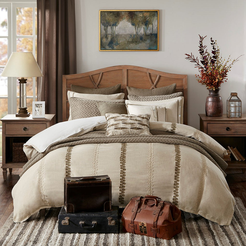 Chateau Comforter Set - Linen - Queen Size