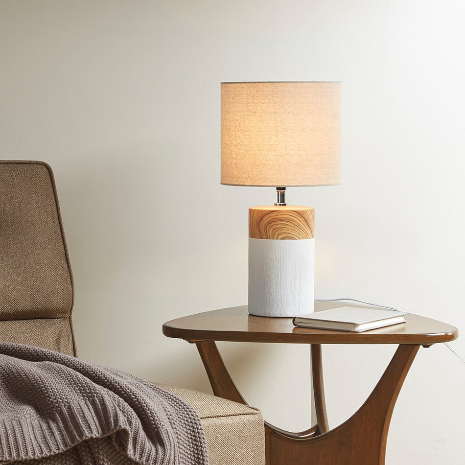 Nicolo Textured Ceramic Table Lamp - White